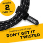 GLS Audio Instrument Cable - Amp Cord For Bass And Electric Guitar - Straight To Right Angle 1/4 Inch Instrument Cable - Black/Grey Braided Tweed, 10ft,
