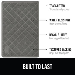 Gorilla Grip Cat Litter Mat 24x17 Gray Water Resistant Trapping Mat Soft on Paws Easy to Clean