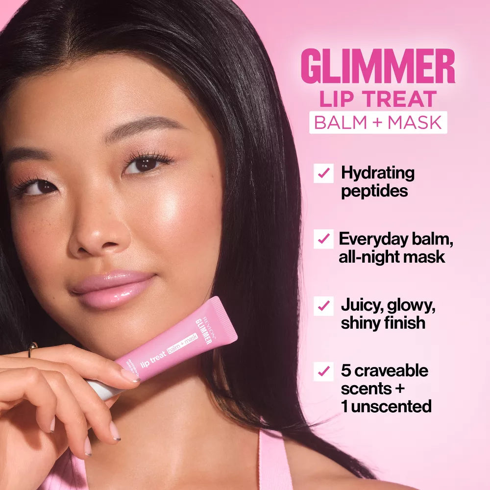Revlon Glimmer Lip Treat Balm + Mask - Overnight Hydration for Dry Lips 0.4 fl oz