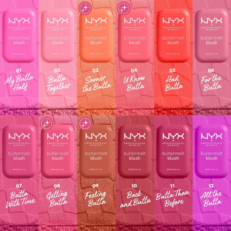NYX Professional Makeup Buttermelt Blush - All The Butta - 0.17oz