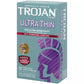 Trojan Ultra Thin With Spermicidal Lubricant Lubricated Latex Condoms 12 Count