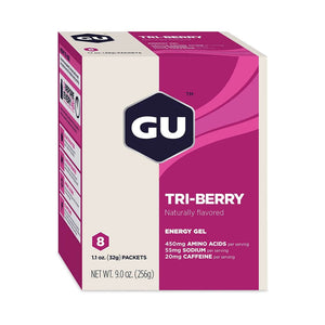 GU Tri-Berry Energy Gel (Pack Of 8) 32g Each