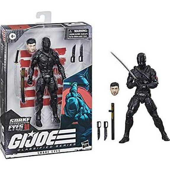 G. I. Joe Hasbro Classified Series : G.I. Joe Origins Snake Eyes Action Figure 16, Premium 6-Inch Scale Toy With Custom Package Art , Black,