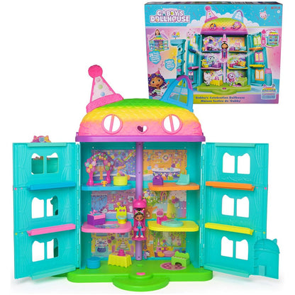 Spin Master Gabby’s Dollhouse Celebration Dollhouse 14 Piece Playset 25 Inch Tall with Figures and Sounds