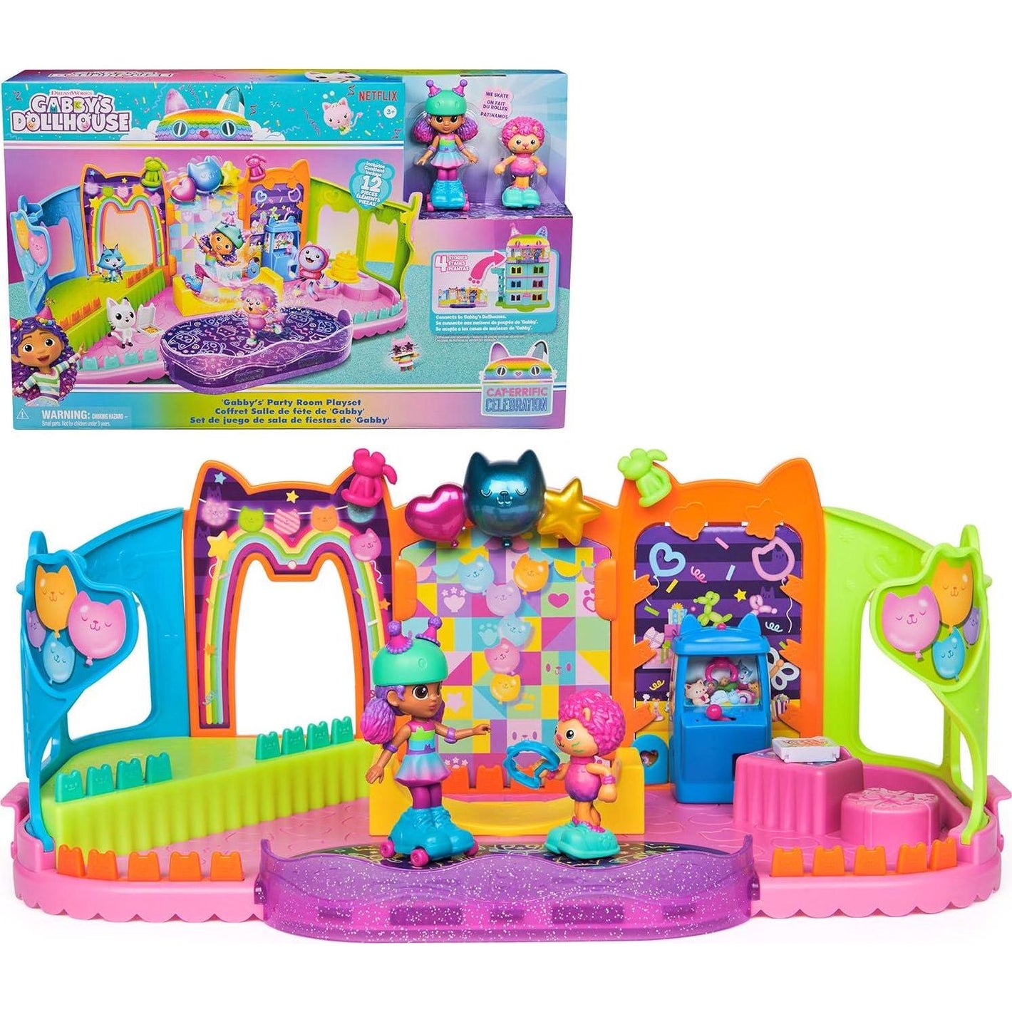 Spin Master Gabby’s Dollhouse Party Room Playset with Toy Figures Accessories for Girls and Boys Ages 3 Plus
