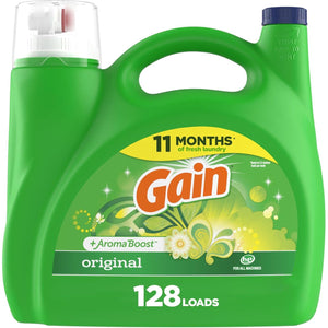 Gain Aroma Boost Liquid Laundry Detergent, Original Scent, 128 Loads, 184 fl oz, HE Compatible for Deep Clean & Freshness