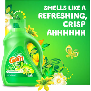 Gain Aroma Boost Liquid Laundry Detergent, Original Scent, 128 Loads, 184 fl oz, HE Compatible for Deep Clean & Freshness