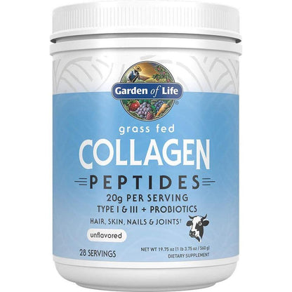 Garden of Life Garden Of Life Grass Fed Collagen Peptides Powder Unflavored Collagen Powder For Women Men Hair Skin Nails Joints, Hydrolyzed Collagen Protein Supplements, Collagen For Women And Men, 28 Servings