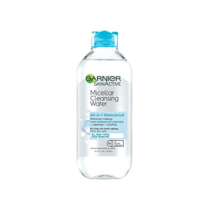 Garnier Garnier Micellar Water For Waterproof Makeup, Hydrating Facial Cleanser And Makeup Remover, Suitable For Sensitive Skin, Vegan, Cruelty Free, 13.5 Fl Oz (400mL), 1 Count