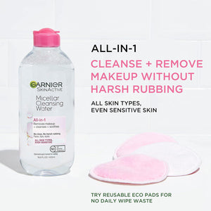 Garnier Garnier Micellar Water, Hydrating Facial Cleanser And Makeup Remover, Suitable For Sensitive Skin, Vegan, Cruelty Free, 13.5 Fl Oz (400mL), 2 Count