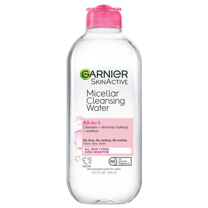 Garnier Garnier Micellar Water, Hydrating Facial Cleanser And Makeup Remover, Suitable For Sensitive Skin, Vegan, Cruelty Free, 13.5 Fl Oz (400mL), 1 Count