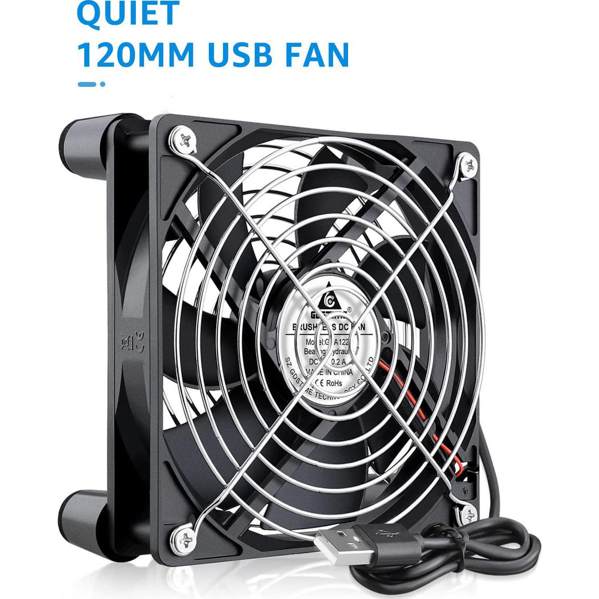 Gdstime 120mm 12cm 5 Inches 5V USB Power Cooling Fan For TV Box Router Cooler,