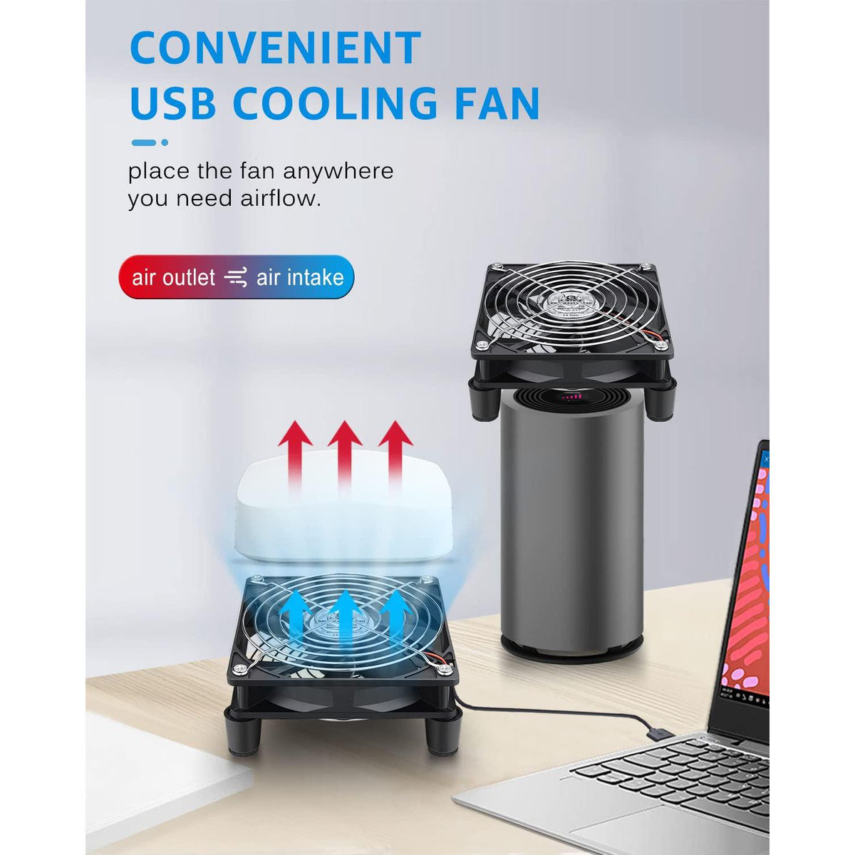 Gdstime 120mm 12cm 5 Inches 5V USB Power Cooling Fan For TV Box Router Cooler,