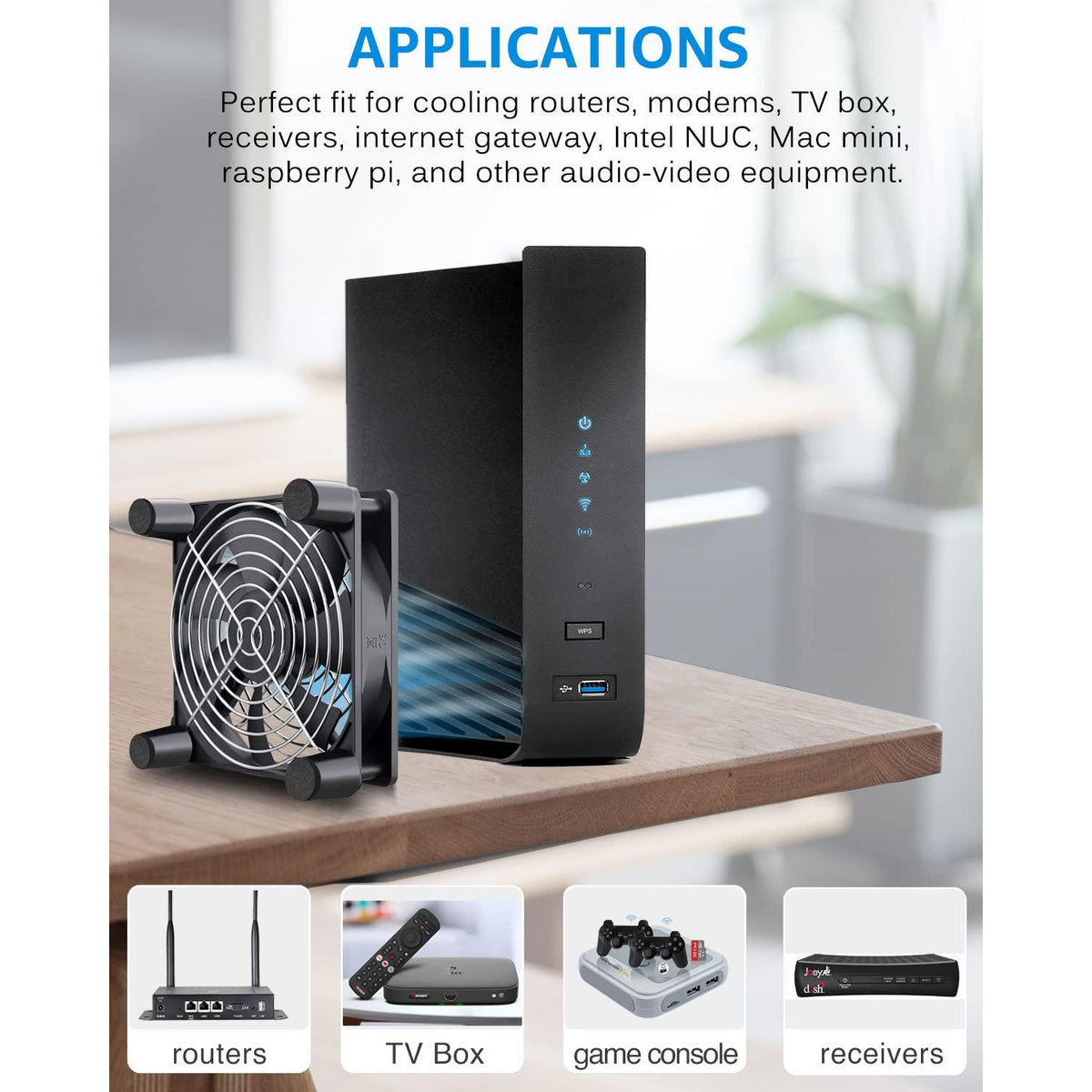 Gdstime 120mm 12cm 5 Inches 5V USB Power Cooling Fan For TV Box Router Cooler,