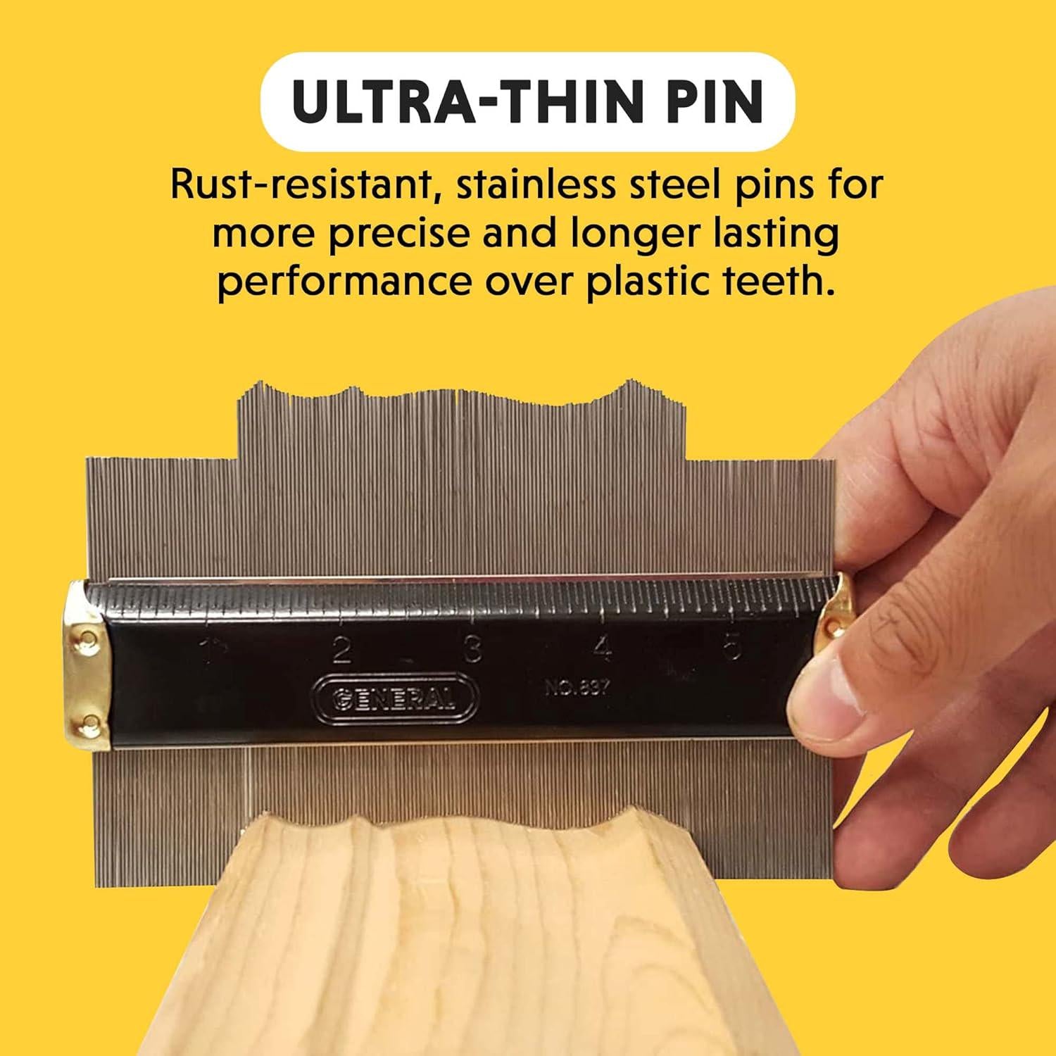 General Tools Contour Gauge 837 - 6 Angle Finder Tool For Home Improvement - Gadgets For Men,