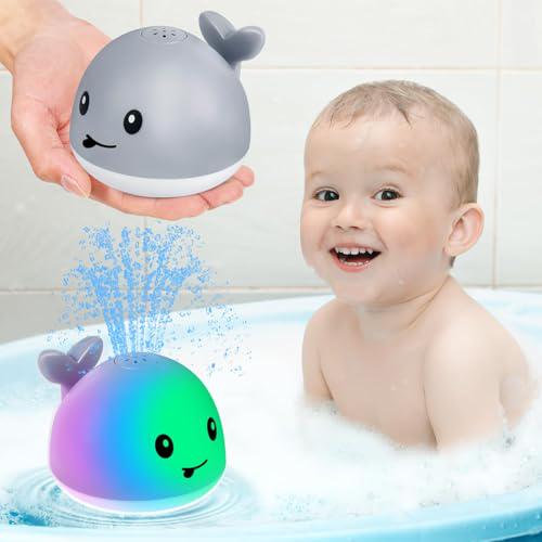 Gigilli Whale Light Up Sprinkler Bath Toy Rechargeable for Toddlers 6–24 Months