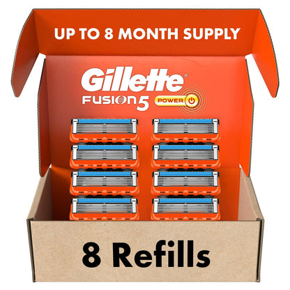 Gillette Gillette Fusion5 Power Razor Blade Refills, 8 Count, Lubrastrip For A More Comfortable Shave For Men