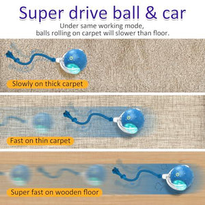 Giociv Chirping Interactive Cat Ball Toy Fast Rolling Motion Activated Indoor Cat Toy Blue