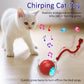 Giociv Interactive Cat Ball Toy Red Chirping Motion Activated Fast Rolling for Indoor Cats