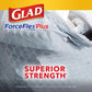 Glad Glad ForceFlex MaxStrength With Clorox Trash Bags, 13 Gal, Lemon Fresh Bleach, 90 Ct, Pack May Vary