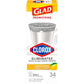 Glad Glad Small Drawstring Trash Bags With Clorox, 4 Gal, Lemon Fresh Bleach, 34 Ct (Package May Vary)
