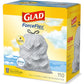 Glad Tall Kitchen Drawstring Trash Bags, OdorShield, 13 Gallon, White, Febreze Fresh Clean, 110 Count