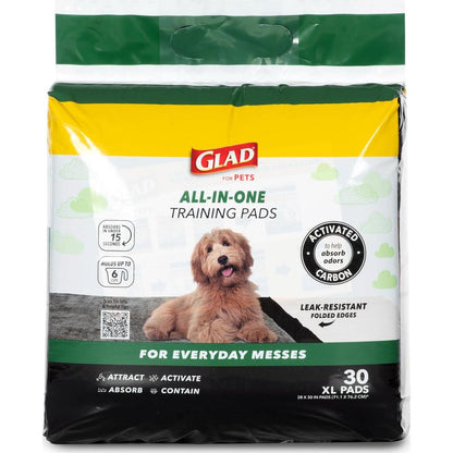 Glad Extra Large Charcoal Dog Training Pads Jumbo Pee Pads for Puppies Cats and Dogs 30 Count