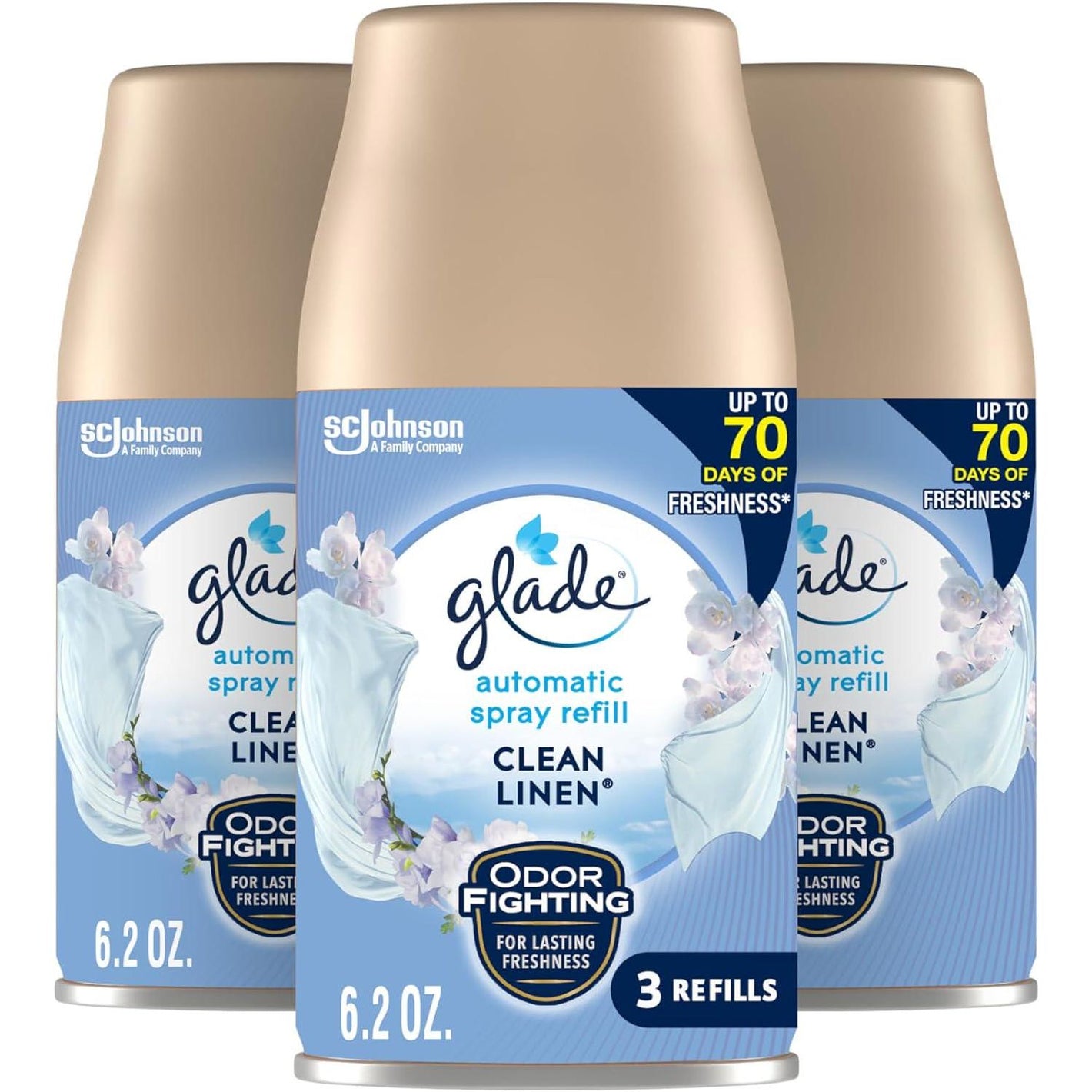 Glade Glade Automatic Spray Air Freshener Refill, Scented Air Freshener For Home And Bathroom, Clean Linen, 6.2 Oz, 3 Count