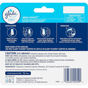 Glade Plugins Refills, Air Freshener Scented Essential Oils, Aqua Waves, 335 Fl Oz, 5 Count