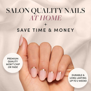 Glamnetic Glamnetic Press On Nails - Goal Digger | Glossy, Semi-Transparent, Short Round Nails, Reusable | 12 Sizes - 30 Nail Kit With Glue