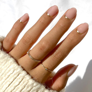 Glamnetic Glamnetic Press On Nails - Goal Digger | Glossy, Semi-Transparent, Short Round Nails, Reusable | 12 Sizes - 30 Nail Kit With Glue