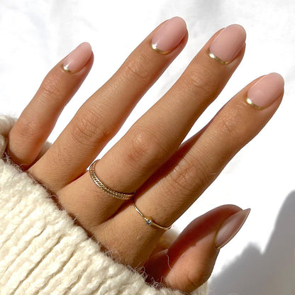 Glamnetic Glamnetic Press On Nails - Goal Digger | Glossy, Semi-Transparent, Short Round Nails, Reusable | 12 Sizes - 30 Nail Kit With Glue