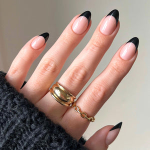Glamnetic Glamnetic Press On Nails - Caviar | Semi-Transparent, Short Almond Nails, Reusable | 15 Sizes - 30 Nail Kit With Glue