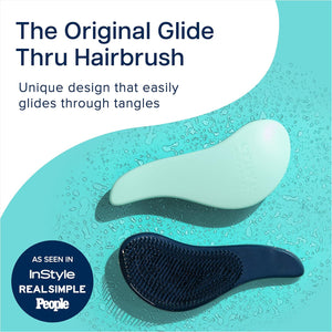 Crave Naturals Glide Thru Detangling Brush By Crave Naturals - Tangle-Free Hairbrush For Curly And Straight Hair - Gentle Detangler For Kids, Teens, And Adults - Wet And Dry Hair Care - Travel-Friendly, Turquoise