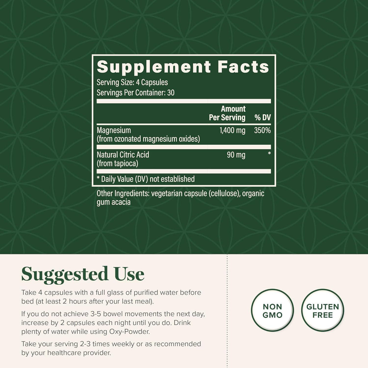 Global Healing Center Global Healing Center Oxy-Powder Oxygen Based Safe And Natural Colon Cleanser And Relief From Occasional Constipation (120 Capsules)(Packaging May Vary)