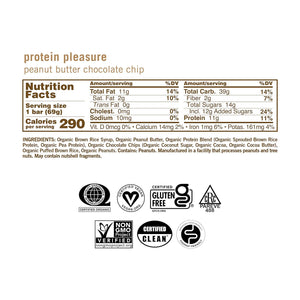 GoMacro MacroBar Organic Vegan Protein Bars, Peanut Butter Chocolate Chip, 24 oz Bars, 12 Count