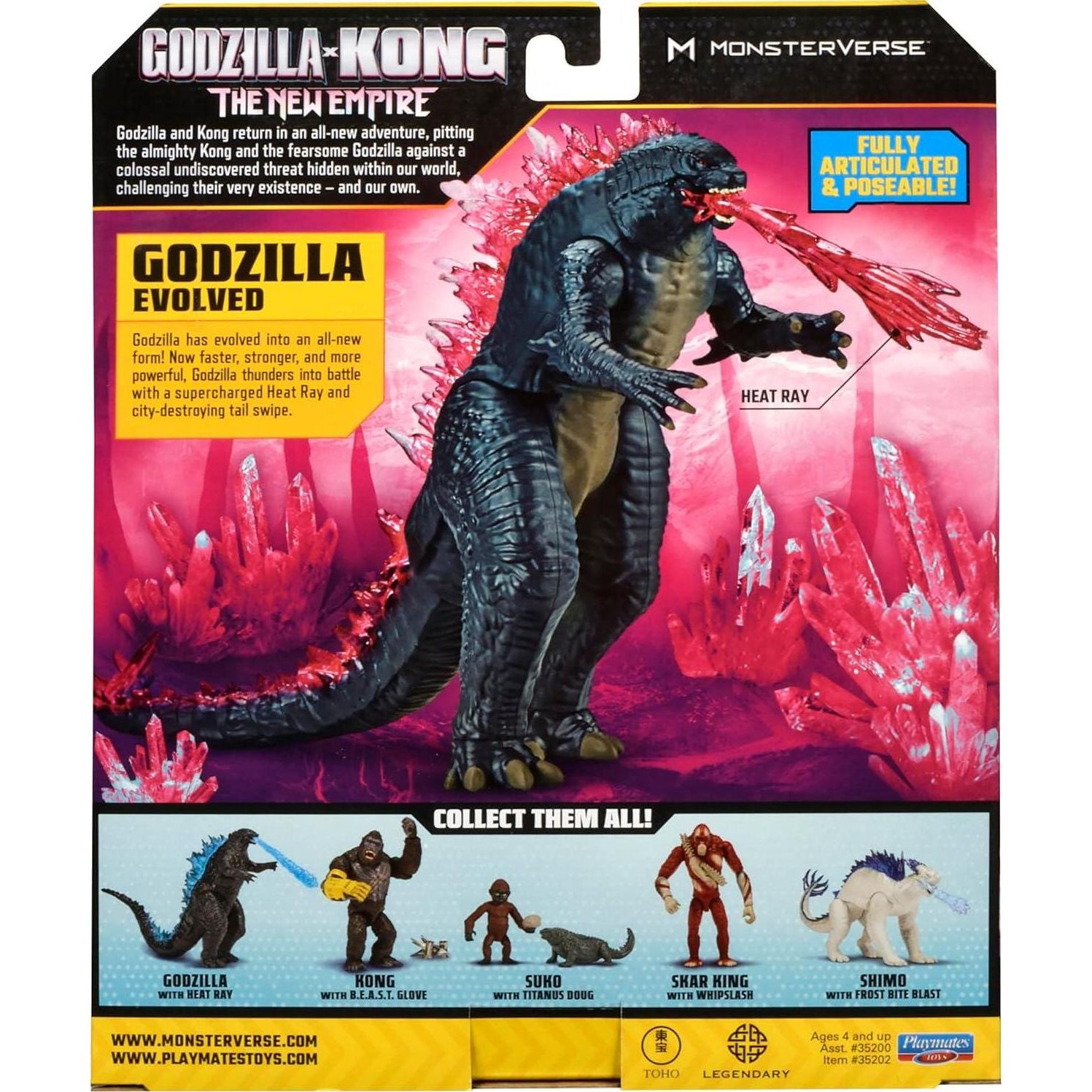 Godzilla X Kong 6 Godzilla Evolved (w/Heat Ray) By Playmates Toys,
