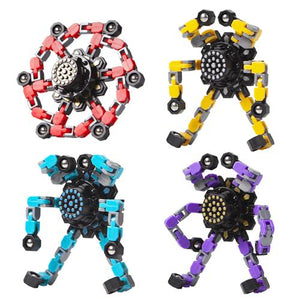 Gokeey Transformable Fidget Spinners, 4-Pack, Stress Relief Toys for Kids & Adults, Party Favors