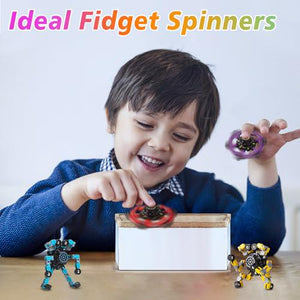Gokeey Transformable Fidget Spinners, 4-Pack, Stress Relief Toys for Kids & Adults, Party Favors