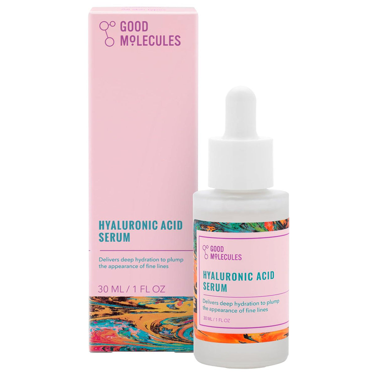 Good Molecules Good Molecules Hyaluronic Acid Serum - Hydrating, Non-greasy Formula To Moisturize, Plump - 1% HA, Anti-aging, Water-Based Skincare For Face