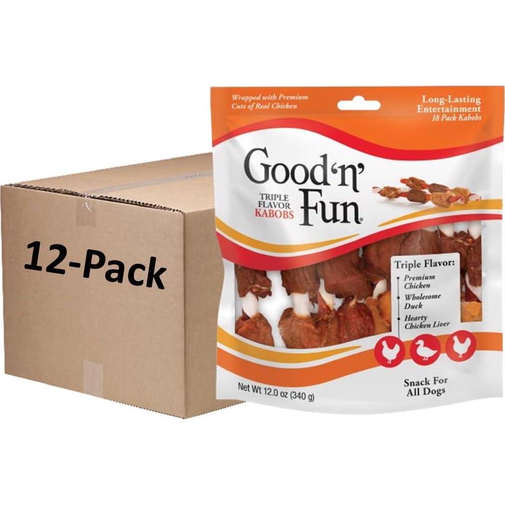 Good'N'Fun Triple Flavored Rawhide Kabobs For Dogs,Does not Apply