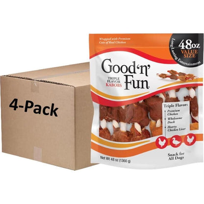 Good'N'Fun Triple Flavored Rawhide Kabobs For Dogs,Does not Apply