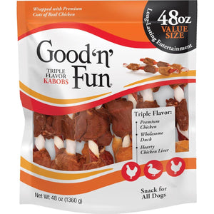 Good'N'Fun Triple Flavored Rawhide Kabobs For Dogs,Does not Apply