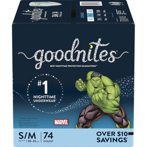 Goodnites Goodnites Bedwetting Underwear For Boys, S/m, 74 Ct, Size 4-Boy, 74 Count,