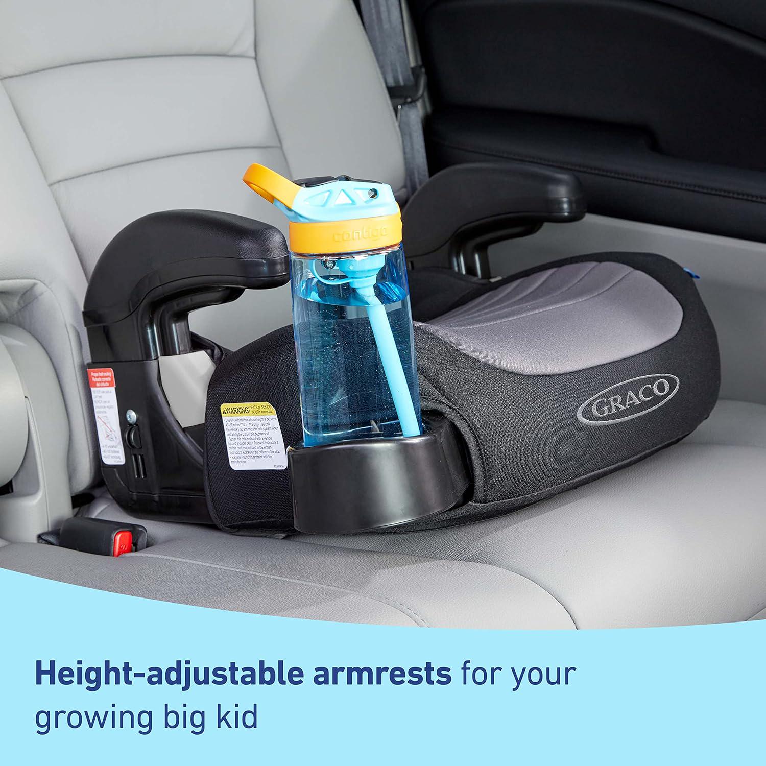 Graco TurboBooster 2.0 Backless Booster Car Seat, Trisha, Easy To Clean With Halfway Cup Holders,