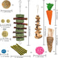 GRDDAEF Bunny Chew Toys 20 Pack for Small Pets Includes Apple Wood Grass Timothy Sticks Hamster Guinea Pig Treats