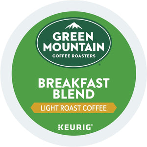 Green Mountain Coffee Roasters Breakfast Blend Keurig K-Cup Pods, Light Roast, 72 Count, Bright & Smooth Flavor for Morning Brews