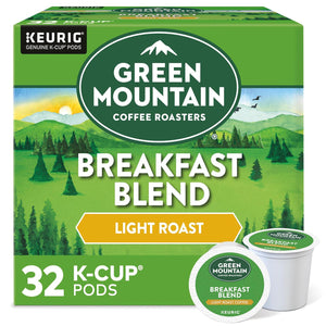 Green Mountain Coffee Roasters Breakfast Blend, Keurig Single Serve K-Cup Pods, Light Roast, 32 Count