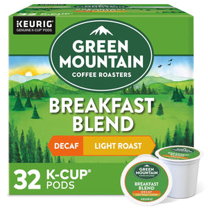 Green Mountain Coffee Roasters Green Mountain Coffee Roasters Decaf Breakfast Blend , Single-Serve Keurig K-Cup Pods, Light Roast Coffee, 32 Count