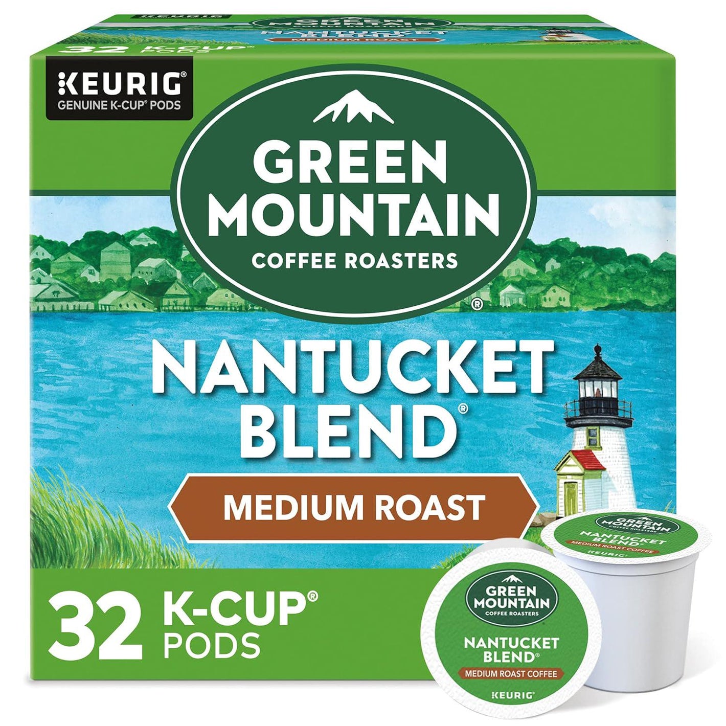 Green Mountain Coffee Roasters Nantucket Blend, Single Serve K-Cup Pods, Medium Roast, 32 Count